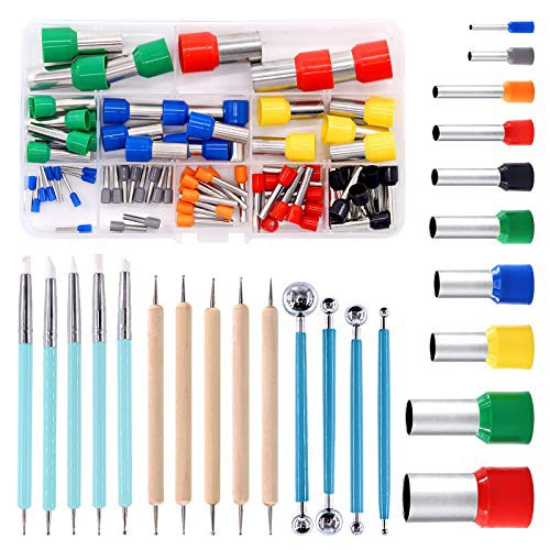 Swpeet 89Pcs Modeling Clay Sculpting Tools Kits, Ball Stylus Tool, Dotting Pottery Tools, Polymer Clay Cutters,Cutters Mold Cutter Punch Tools for Making Modeling Clay Cake Fondant Decoration
