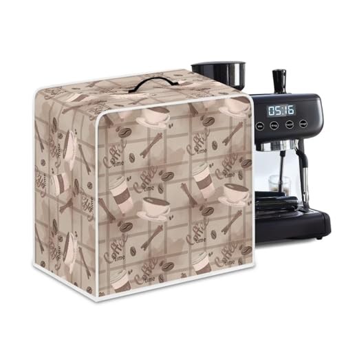 NETILGEN Coffee Maker Cover Kitchen Appliances Protector Universal Fits for Most Standard Coffee Makers, Keep Away From Dust Fingerprint Stain Liquid Dust Cover, Coffee Plaid