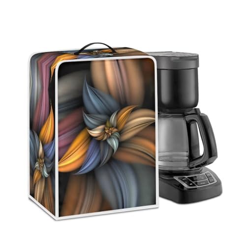NETILGEN Coffee Maker Dust Cover Coffee Machine Dustproof Cover Kitchen Appliances Protector Dustproof Fingerprint Protection for Women Gift, Brown Flower