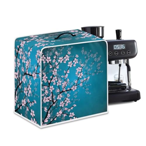 NETILGEN Coffee Maker Dust Cover Kitchen Countertop Appliances Cover Stain Resistant Dustproof Cover Universal Size for Home Indoor Office Kitchen Bar Cafe Decoration, Plum Blossom