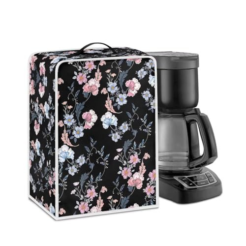 NETILGEN Kitchen Coffee Maker Dust Cover Dust Resistant Protector with Top Handle Design Heat-Resistant Dust Protection Anti-scratch for Juicer Cover Food Processor, Pink Blue Floral