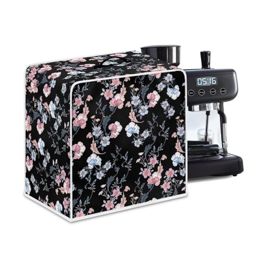 NETILGEN Kitchen Coffee Maker Dust Cover Dust Resistant Protector with Top Handle Design Heat-Resistant Dust Protection Anti-scratch for Juicer Cover Food Processor, Pink Blue Floral
