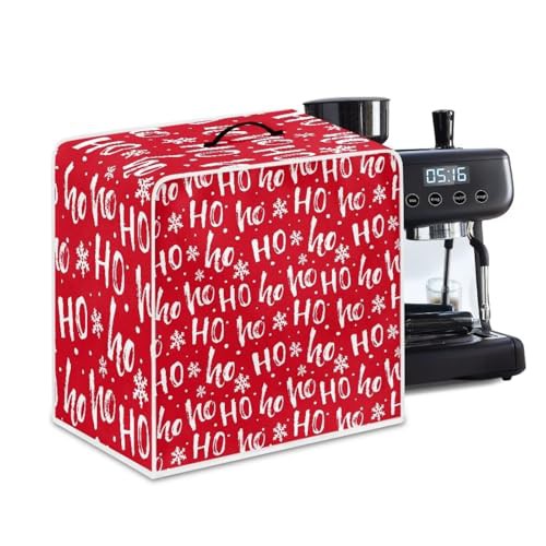 NETILGEN Coffee Maker Dustproof Cover Fingerprint Protection Heat-Resistant Lightweight Durable Coffee Machine Cover Universal Fits for Most Standard Coffee Makers, Ho Ho Snowflakes Red