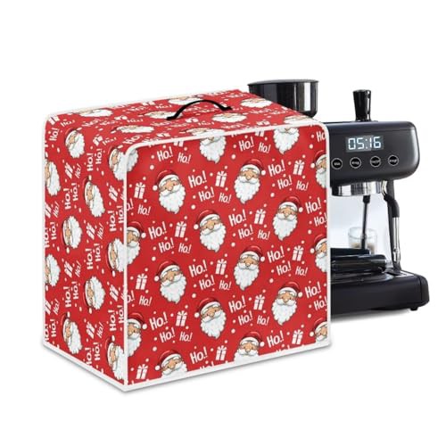 NETILGEN Coffee Maker Cover Home Kitchen Countertop Appliances Cover Fits for Most Standard Coffee Makers, Keep Coffee Maker Free from Stain Liquid Fingerprint, Santa Claus Red