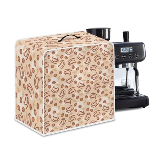NETILGEN Coffee Maker Cover Fits for Most Standard Coffee Makers, Polyester Foldable Keep Coffee Machine Free From Dust Fingerprint Oil-Stain Dust Resistant Protector, Coffee Bean Yellow