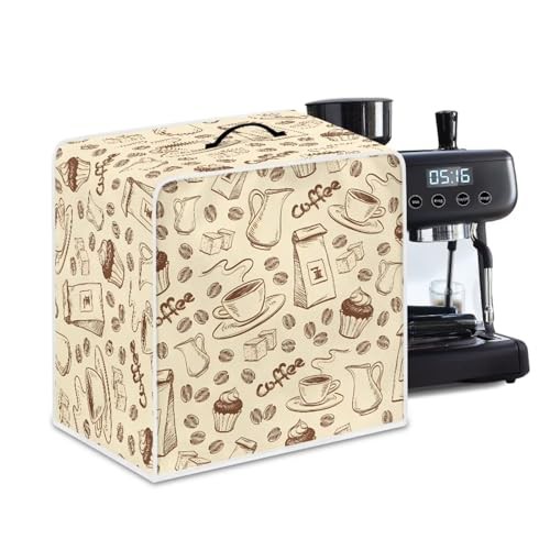 NETILGEN Coffee Maker Dust Cover Coffee Machine Dustproof Covers Kitchen Appliances Protector Easy Clean Dustproof Fingerprint Protection Gift for Mom Wife Friends, Coffee Beige
