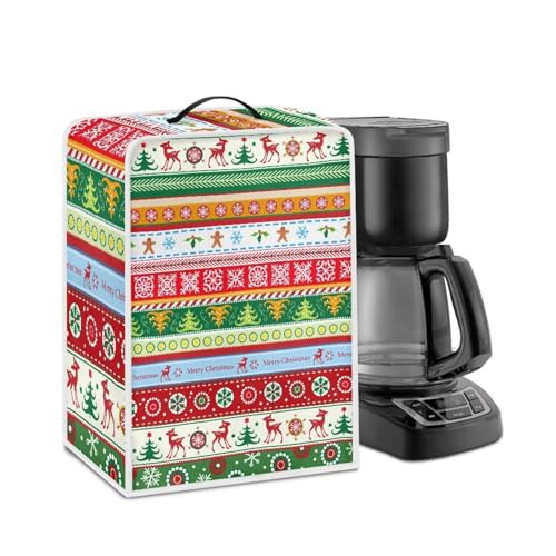 NETILGEN Kitchen Coffee Maker Dust Cover Stain Resistant Protector with Top Handle Design Heat-Resistant Dust Protection Anti-scratch for Juicer Cover Food Processor, Christmas Reindeer Tree