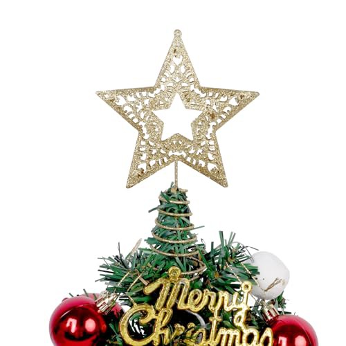 Christmas Tree Star Topper, Mini Christmas Tree Star for Xmas Decorations, Christmas Tree Ornaments Home Party Indoor Decor 