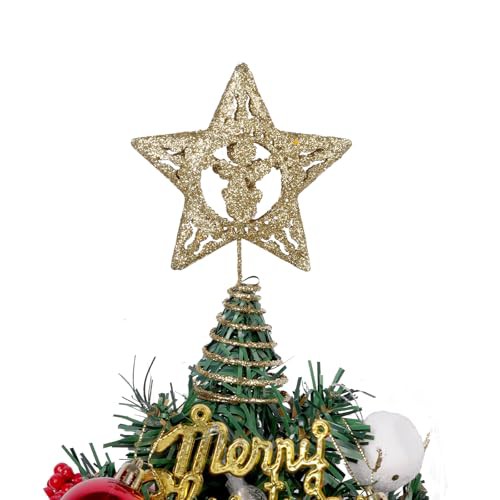 Christmas Tree Star Topper, Mini Christmas Tree Star for Xmas Decorations, Christmas Tree Ornaments Home Party Indoor Decor 