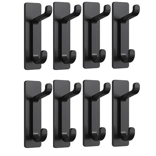 8pcs Self Adhesive Hooks, Super Sticky, Strong Duty Coat Hooks, Bathroom Towel Hooks, Heavy Duty Door Wall Adhesive Hooks, Super Strong Hook Without Punching for Bathroom Kitchen Bedroom Door Home