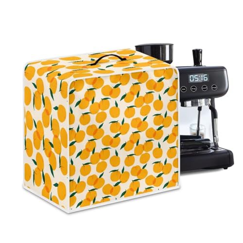 NETILGEN Kitchen Coffee Maker Dust Cover Protection Cover Top Handle Design Heat-Resistant Dust Protection Anti-scratch Coffee Machine Cover Countertop Appliances Cover, Orange