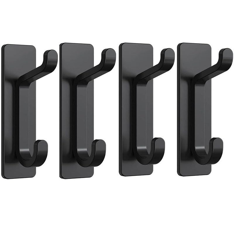 4pcs Self Adhesive Hooks, Super Sticky, Strong Duty Coat Hooks, Bathroom Towel Hooks, Heavy Duty Door Wall Adhesive Hooks, Super Strong Hook Without Punching for Bathroom Kitchen Bedroom Door Home