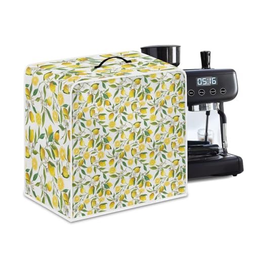 NETILGEN Coffee Maker Dust Cover Coffee Machine Dustproof Cover Kitchen Appliances Protector Dustproof Fingerprint Protection for Women Gift, Lemon Flower Leaf