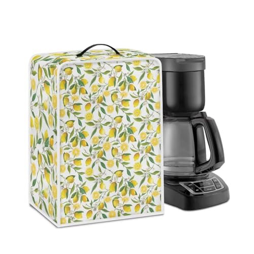 NETILGEN Coffee Maker Dust Cover Coffee Machine Dustproof Cover Kitchen Appliances Protector Dustproof Fingerprint Protection for Women Gift, Lemon Flower Leaf