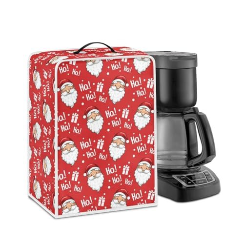 NETILGEN Coffee Maker Cover Home Kitchen Countertop Appliances Cover Fits for Most Standard Coffee Makers, Keep Coffee Maker Free from Stain Liquid Fingerprint, Santa Claus Red