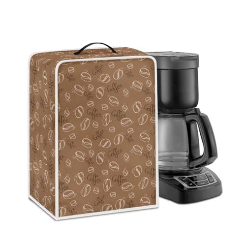 NETILGEN Coffee Maker Dust Cover Durable Coffee Machine Dustproof Cover Kitchen Appliances Protector Easy Clean Dustproof Fingerprint Protection Gift for Mom Wife Friends, Coffee Bean Brown