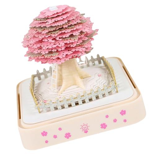 Ywmsfl 2025 Desk Calendar With LED Light 3D Paper Sculpture Christmas Themed Memo Pad Creative Desktop Decoration For Home