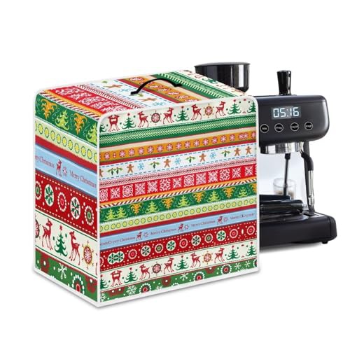 NETILGEN Kitchen Coffee Maker Dust Cover Stain Resistant Protector with Top Handle Design Heat-Resistant Dust Protection Anti-scratch for Juicer Cover Food Processor, Christmas Reindeer Tree