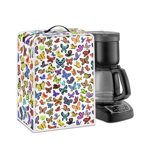 NETILGEN Coffee Maker Dust Cover Durable Coffee Machine Dustproof Cover Kitchen Appliances Protector Easy Clean Dustproof Fingerprint Protection Gift for Mom Wife Friends, Colorful Butterfly