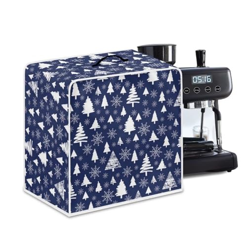 NETILGEN Coffee Maker Dustproof Cover Fingerprint Protection Heat-Resistant Lightweight Durable Coffee Machine Cover Universal Fits for Most Standard Coffee Makers, Christmas Tree Dark Blue