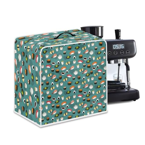NETILGEN Kitchen Coffee Maker Dust Cover Protection Cover Top Handle Design Heat-Resistant Dust Protection Anti-scratch Coffee Machine Cover Countertop Appliances Cover, Sushi Heart Teal