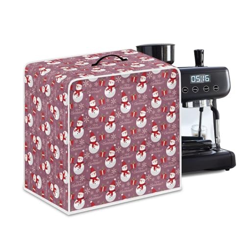 NETILGEN Coffee Maker Dust Cover Home Kitchen Countertop Appliances Cover Dustproof Fingerprint Protection Easy Clean for Home Kitchen Bar Cafe Decoration, Snowman Purple