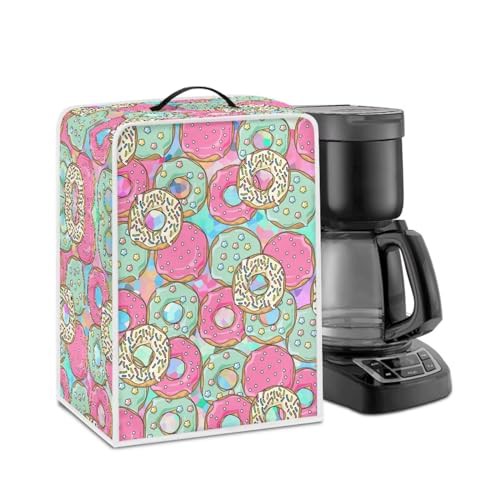 NETILGEN Coffee Maker Dustproof Cover Coffee Machine Dustproof Cover Kitchen Appliances Protector Dustproof Fingerprint Protection for Women Gift, Pink Green Doughnut