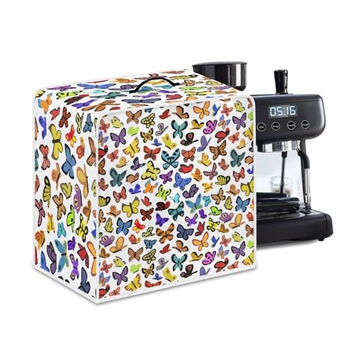 NETILGEN Coffee Maker Dust Cover Durable Coffee Machine Dustproof Cover Kitchen Appliances Protector Easy Clean Dustproof Fingerprint Protection Gift for Mom Wife Friends, Colorful Butterfly
