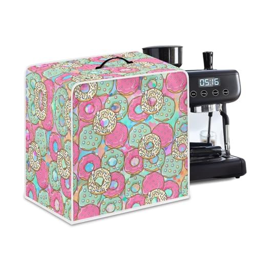 NETILGEN Coffee Maker Dustproof Cover Coffee Machine Dustproof Cover Kitchen Appliances Protector Dustproof Fingerprint Protection for Women Gift, Pink Green Doughnut