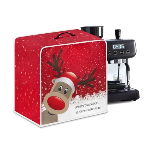 NETILGEN Coffee Maker Dust Cover Coffee Machine Dustproof Cover Kitchen Appliances Protector Dustproof Fingerprint Protection for Women Gift, Red Reindeer