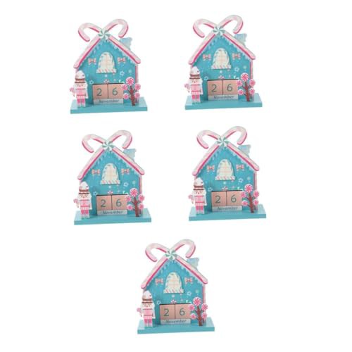 Garneck 5 Sets Wooden Calendar Desk Decorations Advent Calendars Perpetual Calendar Date Block for Desk Calendar Blocks for Desk Cute Desk Calendar Desk Block Calendar Cute Calendar
