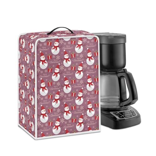 NETILGEN Coffee Maker Dust Cover Home Kitchen Countertop Appliances Cover Dustproof Fingerprint Protection Easy Clean for Home Kitchen Bar Cafe Decoration, Snowman Purple
