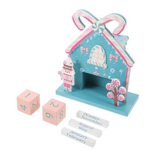 Garneck 1 Set Wooden Calendar Advent Calendar Desk Decorations Perpetual Calendar Date Block for Desk Daily Desk Calendar Desk Date Display Desktop Decor Aesthetic Desk Calendar