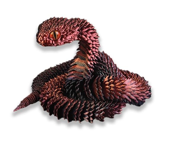 BSNRDX 3D Printed Snake Animals 3D Printed Snake 3D Printed Flexible Fidget Snake Figurine 3d Printed Snake Collectable with Active Joints, for Home and Office Decoration