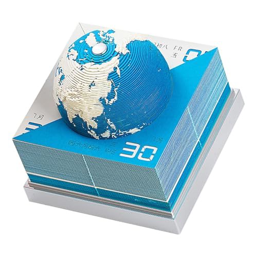 Umiocns 3D Desk Calendar 2025,3D Calendar 2025 Tear Off,Memo Pad 3D Calendar Desk Calendar,3D Earth Desk Decor 2025 Calendar, Time Piece Calendar Sticky Notes, Planning Calendar, Home Decoration