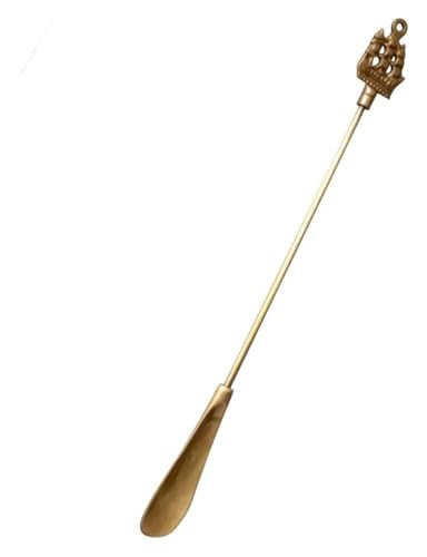 MMDXDLX Shoe Horn Exquisite Unique Sailboat Pattern Decoration Shoehorn, Home Medium Long Handle Brass Shoe Helper For Man, Wear Shoes Tool