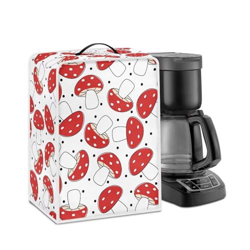 NETILGEN Kitchen Coffee Maker Dust Cover Dust Resistant Protector with Top Handle Design Heat-Resistant Dust Protection Anti-scratch for Juicer Cover Food Processor, Red Mushroom