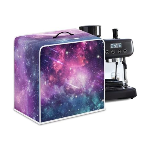 NETILGEN Coffee Maker Cover Kitchen Appliances Protector Universal Fits for Most Standard Coffee Makers, Keep Away From Dust Fingerprint Stain Liquid Dust Cover, Purple Blue Galaxy