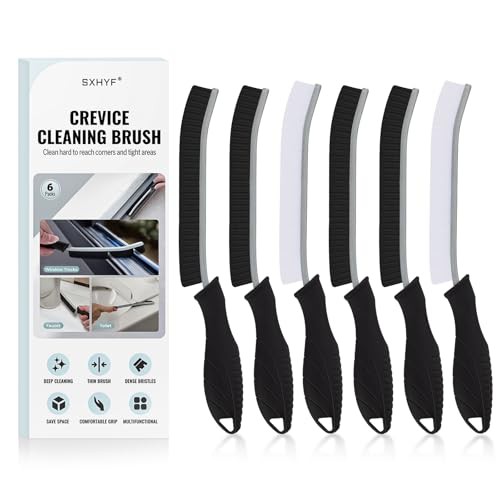 SXhyf Cleaning Brush - Hard Bristle Crevice Cleaning Brush, Multifunctional Gap Scrub Brush, Home Essentials, Bathroom Cleaner Tools for Household Use, Kitchen, Window, Faucets, Toilet, Grout, Car