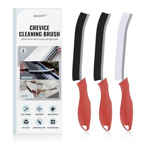 SXhyf Cleaning Brush - Hard Bristle Crevice Cleaning Brush, Multifunctional Gap Scrub Brush, Home Essentials, Bathroom Cleaner Tools for Household Use, Kitchen, Window, Faucets, Toilet, Grout, Car