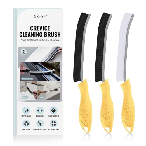 SXhyf Cleaning Brush - Hard Bristle Crevice Cleaning Brush, Multifunctional Gap Scrub Brush, Home Essentials, Bathroom Cleaner Tools for Household Use, Kitchen, Window, Faucets, Toilet, Grout, Car