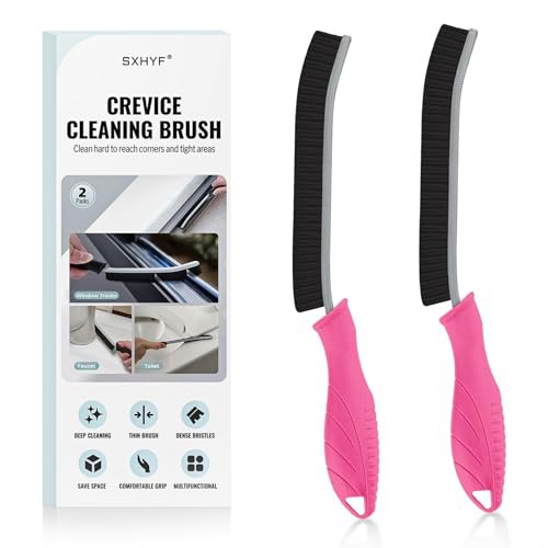 SXhyf Cleaning Brush - Hard Bristle Crevice Cleaning Brush, Multifunctional Gap Scrub Brush, Home Essentials, Bathroom Cleaner Tools for Household Use, Kitchen, Window, Faucets, Toilet, Grout, Car