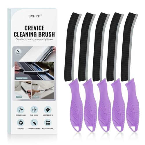 SXhyf Cleaning Brush - Hard Bristle Crevice Cleaning Brush, Multifunctional Gap Scrub Brush, Home Essentials, Bathroom Cleaner Tools for Household Use, Kitchen, Window, Faucets, Toilet, Grout, Car