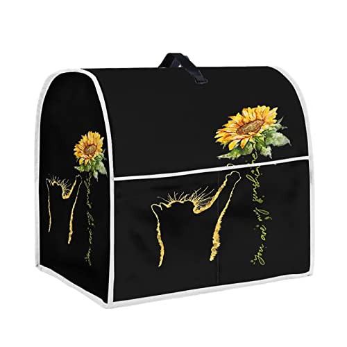 Hinthetall Cat Sunflower Kitchen Mixer Cover Stand Mixer Cover with Portable Top Handle Machine Washable Large Size Blender Cover for 6-8 Quart