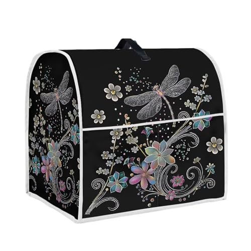 Hinthetall Boho Dragonfly Kitchen Blender Cover Hummingbird Pattern Small Size Stand Mixer Cover with Pocket Machine Washable Kitchen Mixer Accessories for 4.5-5 Quart