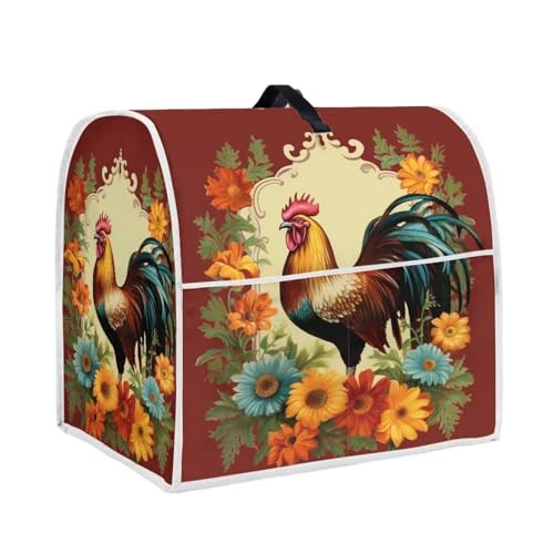 Hinthetall Sunflower Rooster Stand Mixer Cover Small Appliance Covers for Kitchen Counter Mixer Cover Dust Cover Kitchen Juicer Attachment Kitchen Bowl Cover