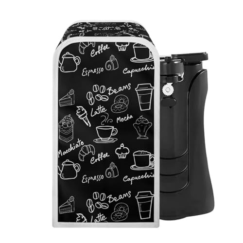 NETILGEN Dust Cover for Can Opener Knife Sharpener Jar Opener, Machine Washable Kitchen Appliance Dust Protective Cover for Home Kitchen Tabletop Decoration, Coffee Dessert Black