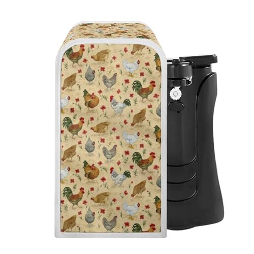 NETILGEN Can Opener Cover Kitchen Electric Appliance Cover Stain Resistant Machine Washable Oil-Proof for Housewarming Home Kitchen Decoration Gift for Wife, Chicken Yellow