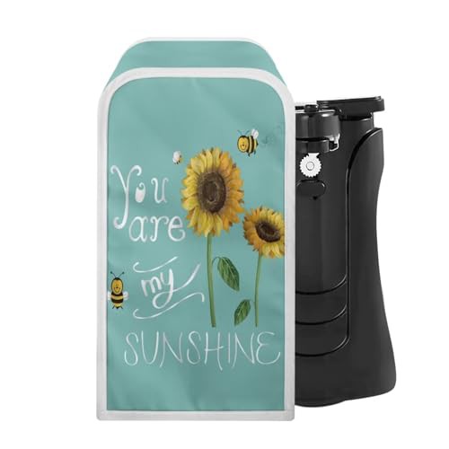 NETILGEN Can Opener Cover Washable Protective Cover Kitchen Can Opener Dust Cover Bottle Opener Cover Easy to Clean for Home Indoor Kitchen Decoration, You are My Sunshine Blue