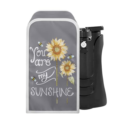 NETILGEN Can Opener Cover Bottle Opener Cover Home Kitchen Appliance Cover Stain Resistant Dust Proof Polyester Protective Cover Electric Appliance Cover, You are My Sunshine Grey